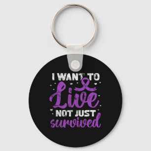 Warrior I Want To Live Not Just Survived Grunge Key Ring