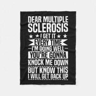 Warrior I Will Get Back Up Multiple Sclerosis Awar Fleece Blanket