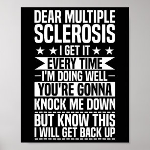 Warrior I Will Get Back Up Multiple Sclerosis Awar Poster
