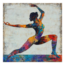 Warrior II Pose Glossy Poster