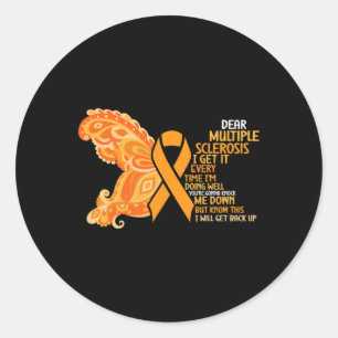 Warrior I'm Doing Well Multiple Sclerosis Awarenes Classic Round Sticker
