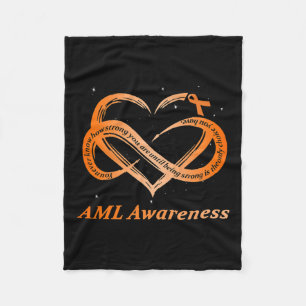 Warrior I'm Fine Acute Myeloid Leukaemia Awareness Fleece Blanket