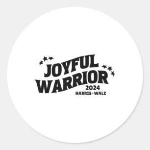 Warrior Kamala Harris Tim Walz Waltz 2024 1  Classic Round Sticker