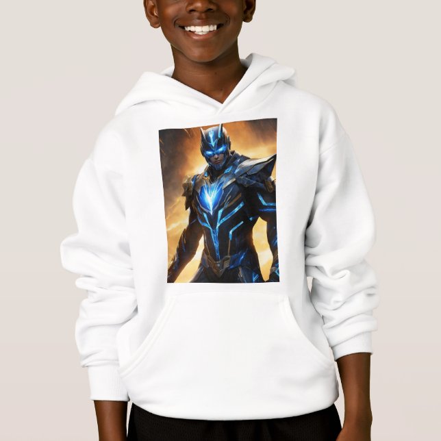 Warrior Knight Armour Art Hoodie for Boys (Front)