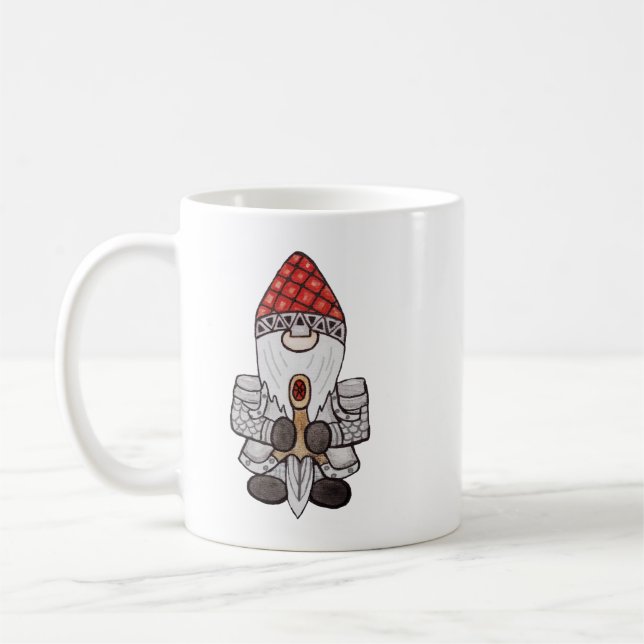 Warrior Knight Gnome  Coffee Mug (Left)