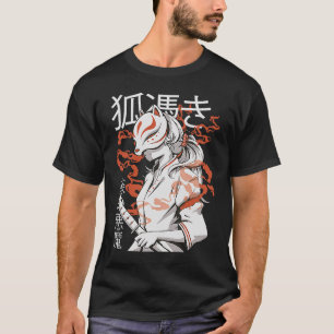 Warrior Kunochi Japanese Warrior Samurai Fox Mask T-Shirt