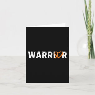 Warrior Leukaemia Cancer Fighter Heart Orange Ribb Card
