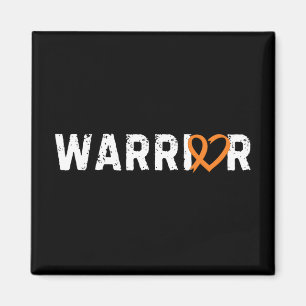 Warrior Leukaemia Cancer Fighter Heart Orange Ribb Magnet