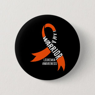 Warrior Leukemia Awareness Blood Cancer Chemothera 6 Cm Round Badge