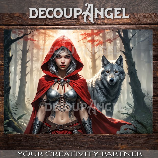 Warrior Little Red and the Wolf Decoupage          Tissue Paper (Creator Uploaded)