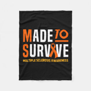 Warrior Made To Survive Ms Multiple Sclerosis Awar Fleece Blanket