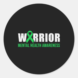 Warrior - Mental Health Awareness Month  Classic Round Sticker