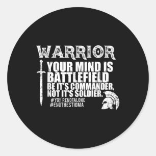 Warrior- Mental Health Awareness Month Classic Round Sticker