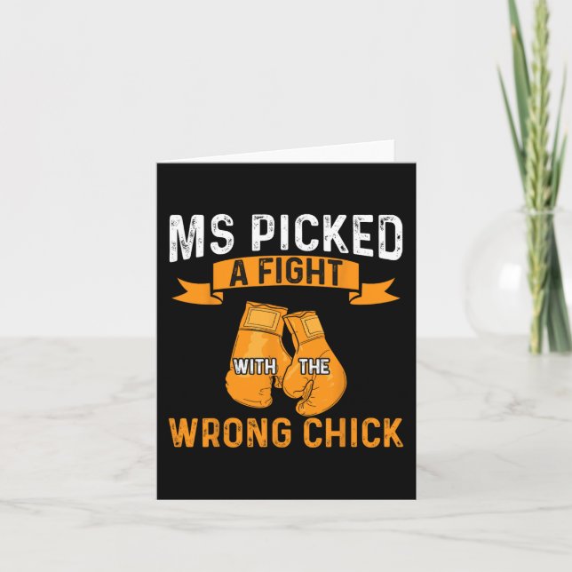 Warrior Ms Picked A Fight Multiple Sclerosis Aware Card (Front)