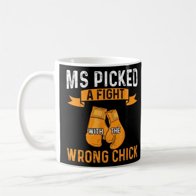 Warrior Ms Picked A Fight Multiple Sclerosis Aware Coffee Mug (Left)