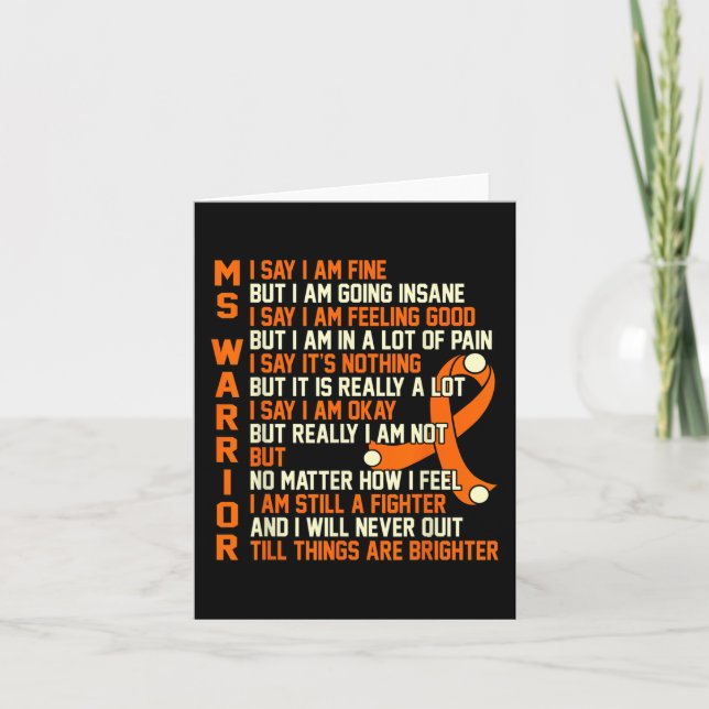 Warrior Multiple Sclerosis Awareness Graphic  Card (Front)