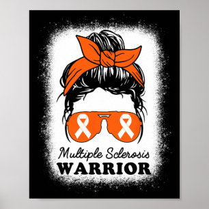 Warrior Multiple Sclerosis Awareness Messy Bun Mum Poster