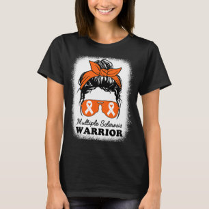 Warrior Multiple Sclerosis Awareness Messy Bun Mum T-Shirt