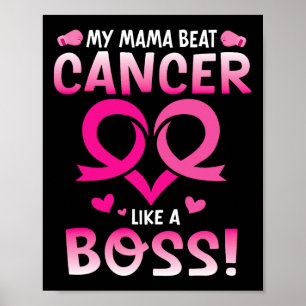 Warrior My Mama Beat Breast Cancer Like A Boss Fig Poster