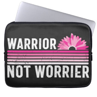 Warrior not Worrier Breast Cancer Awareness Laptop Sleeve