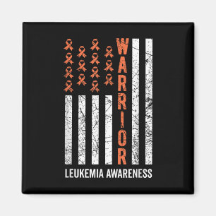 Warrior Orange Ribbon Leukaemia Cancer Awareness Magnet