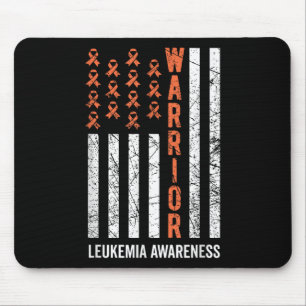 Warrior Orange Ribbon Leukaemia Cancer Awareness Mouse Pad