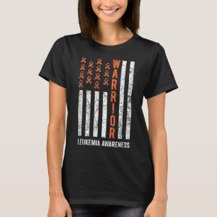 Warrior Orange Ribbon Leukaemia Cancer Awareness T-Shirt
