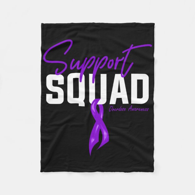 Warrior Overdose Awareness Month Support Squad Pur Fleece Blanket (Front)