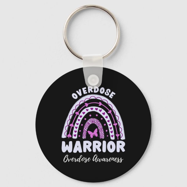 Warrior Overdose Awareness Rainbow 2  Key Ring (Front)