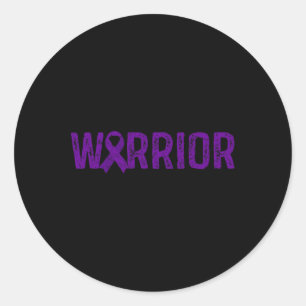 Warrior Pancreatic Cancer Awareness Classic Round Sticker