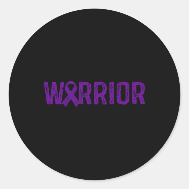 Warrior Pancreatic Cancer Awareness  Classic Round Sticker (Front)