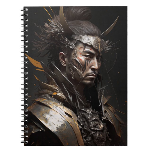 Warrior Portrait Fantasy Painting Dark Character  Notebook (Front)