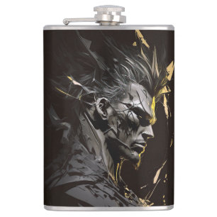 Warrior Portrait Fantasy Painting Wild Spirit Art Hip Flask