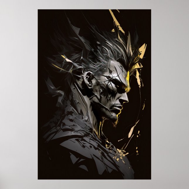 Warrior Portrait Fantasy Painting Wild Spirit Art Poster (Front)