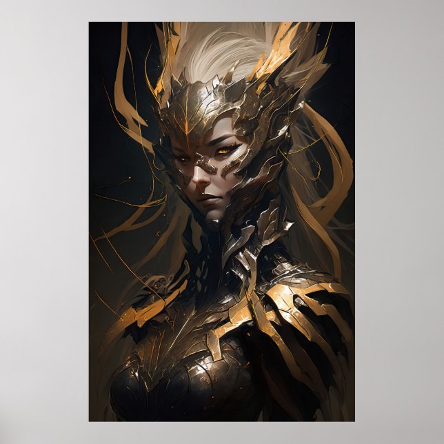 Warrior Portrait Fantasy Painting Wild Spirit Poster (Front)