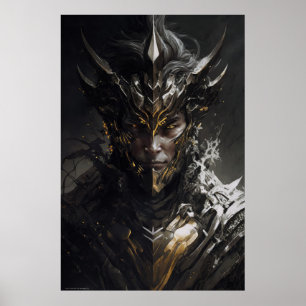Warrior Portrait Fantasy Painting Wild Spirit Poster