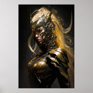 Warrior Portrait Fantasy Painting Wild Spirit Poster