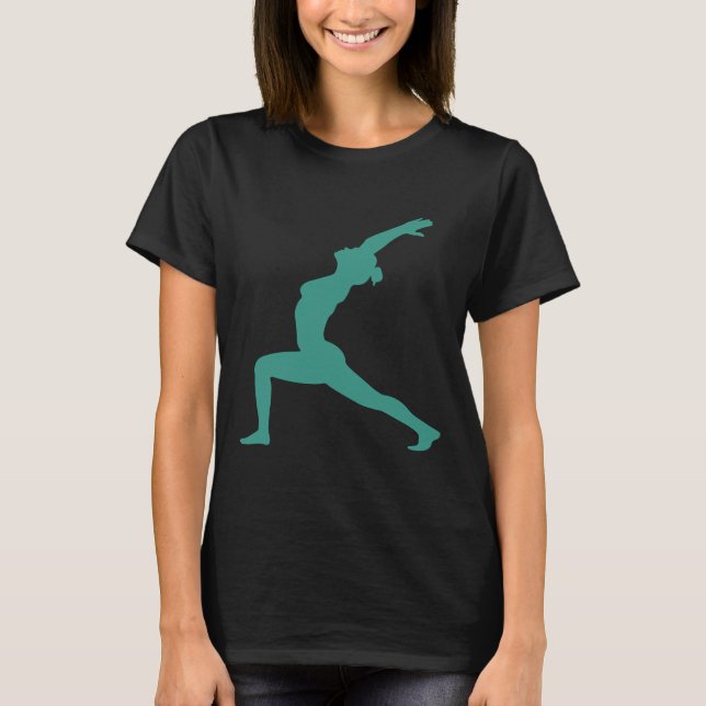 Warrior Pose I Yoga Vector T-Shirt (Front)