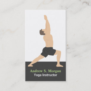 Warrior Pose Male Trainer Yoga Business Cards