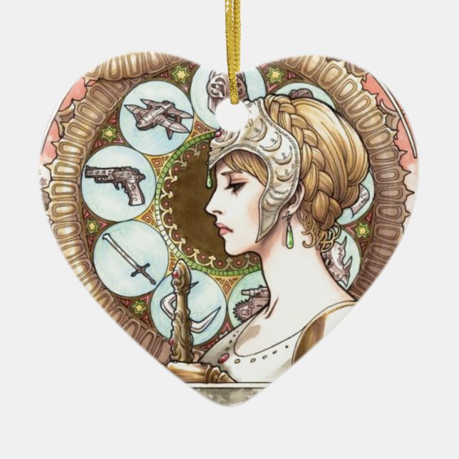 Warrior Princess Ceramic Ornament (Front)