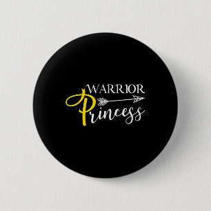Warrior Princess Childhood Cancer Awareness 6 Cm Round Badge