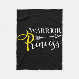 Warrior Princess Childhood Cancer Awareness Fleece Blanket