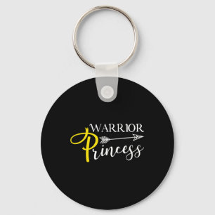 Warrior Princess Childhood Cancer Awareness Key Ring