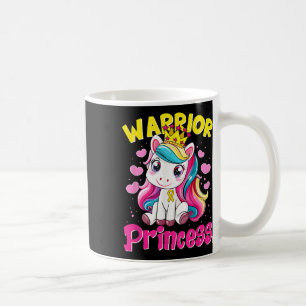 Warrior Princess Unicorn Girls Childhood Cancer Aw Coffee Mug