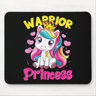 Warrior Princess Unicorn Girls Childhood Cancer Aw Mouse Pad
