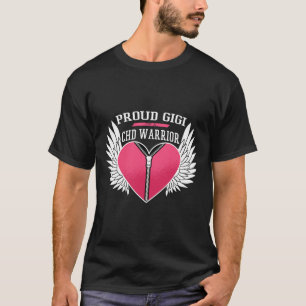 Warrior Proud Gigi Zipper Heart With Angel Wings  T-Shirt