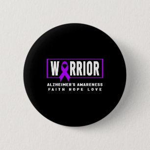 Warrior - Purple Ribbon Heimer’s Awareness 6 Cm Round Badge