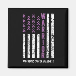 Warrior Purple Ribbon Pancreatic Cancer Awareness Magnet