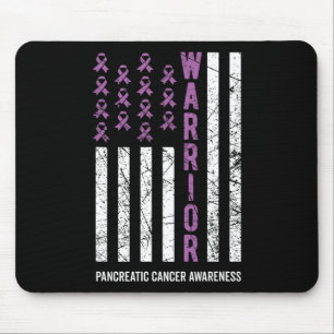 Warrior Purple Ribbon Pancreatic Cancer Awareness Mouse Pad