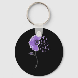 Warrior Purple Sunflower Cute Ribbon  Key Ring